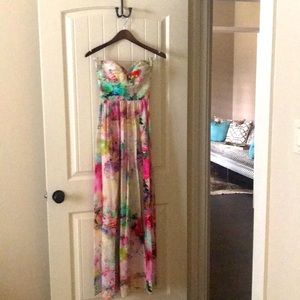 Beautiful floor length formal multicolored dress